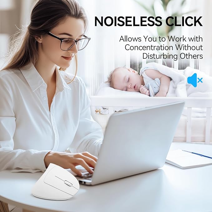 TECKNET Ergonomic Mouse, Wireless Bluetooth Vertical Mouse, 4800 DPI Optical - Image 6