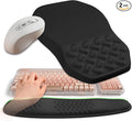 2-in-1 Ergonomic Set, Wave Keyboard Wrist Rest and Massage Slope Mouse Pad by Gleamtide