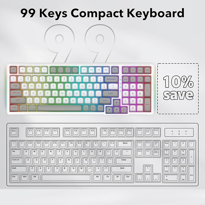 HUO JI Z-99 Wired Mechanical Keyboard, Creamy Sound, Hot Swappable Pre-lubed - Image 8