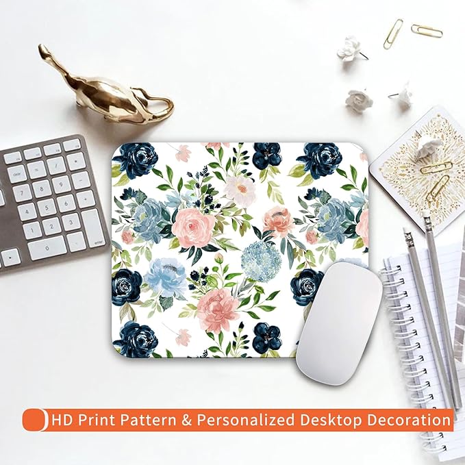 Square Mouse Pad Pretty Flowers, Personalized Premium-Textured Custom Mouse Mat - Image 6