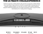 CRUA 24 Inch 200hz/180hz Curved Gaming Monitor, FHD 1080P Frameless Computer - Image 4