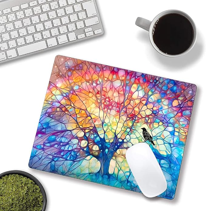 Hokafenle Mouse Pad, Cute Tree of Life Mouse Pad, Square Mouse Mat Design - Image 4
