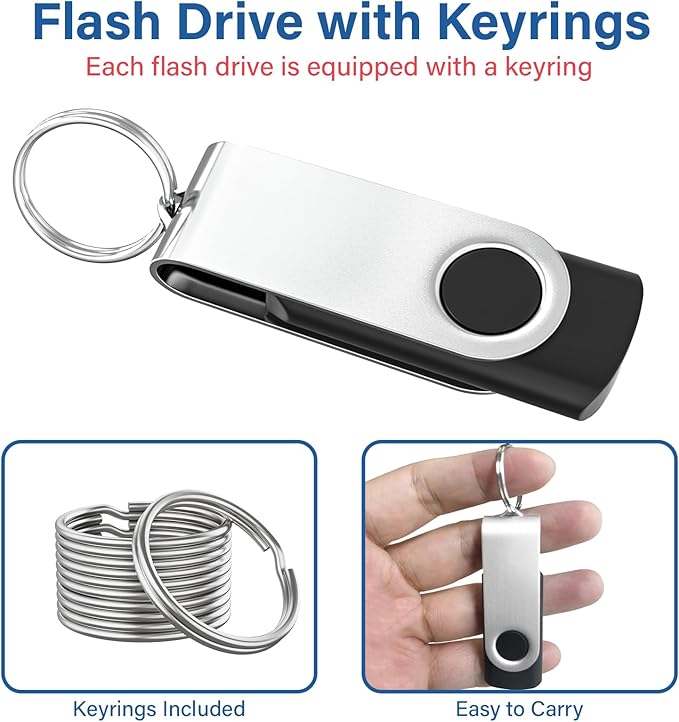 Bulk Flash Drives 2GB 100 Pack, Wooolken USB 2.0 Thumb Drives Pack Memory Stick - Image 4