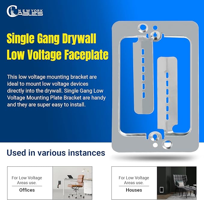 LV1 Low Voltage Mounting Bracket 1 Gang – Single Gang Drywall Brackets - Image 6