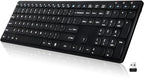 Wireless Keyboard-2.4G Ultra Slim Quiet Full Size Matte USB PC Computer Keyboard - Image 9