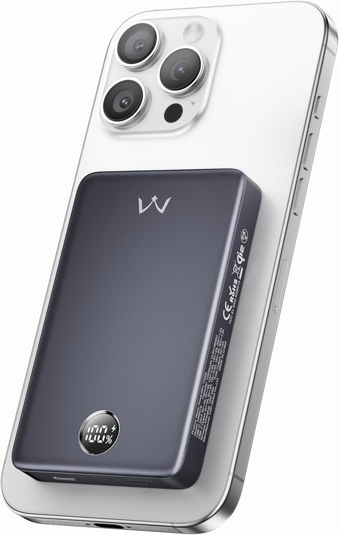 iWALK Magnetic Portable Charger, Qi2 Certified 15W Magnetic Power Bank by iWALK