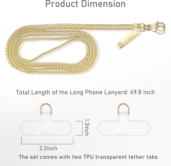 Metal Phone Chain, Crossbody Detachable Phone Lanyard - Image 2