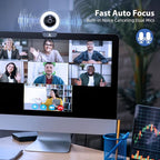 Zoomable Webcam with Remote Control, 1080P 60FPS Streaming Webcam with - Image 6
