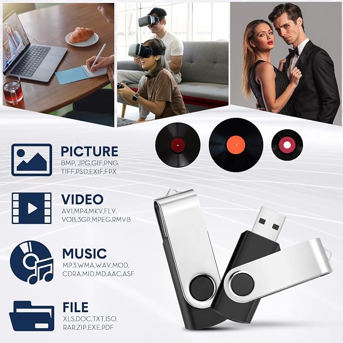Aoriher 50 Pack USB 2.0 Flash Drives Bulk, Portable USB Thumb Drives - Image 7