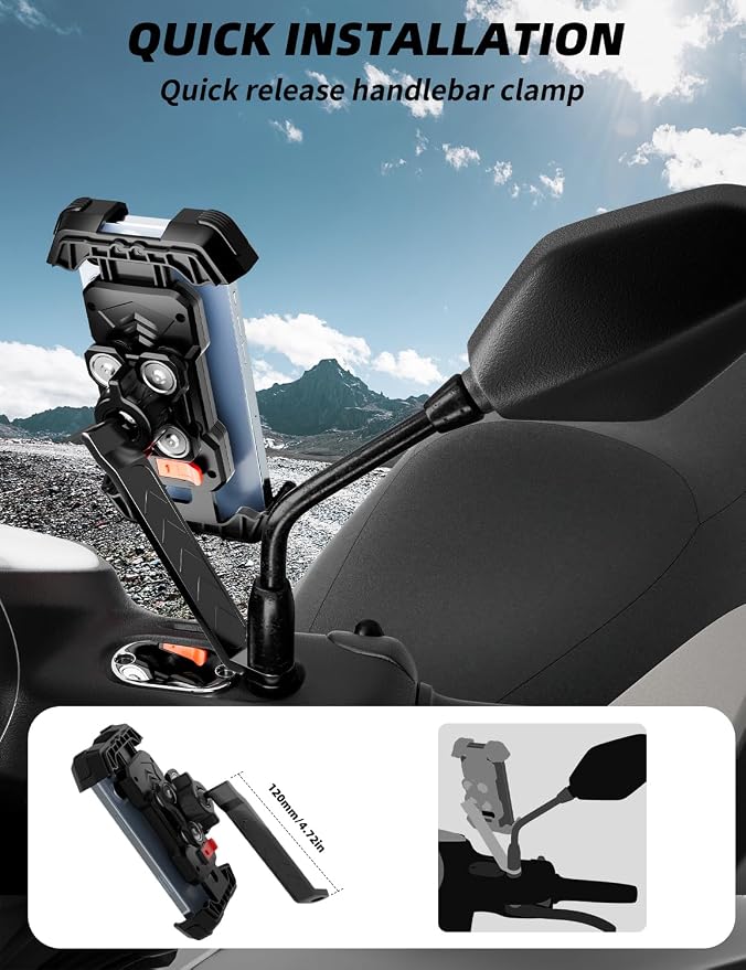 Bike Phone Holder, 360° Adjustable Motorbike Phone Holder - Image 5