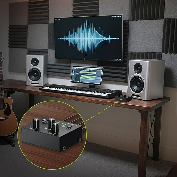 LiNKFOR 2 Channel 3.5mm Audio Mixer Stereo Audio Mixer Support RCA Input and - Image 6