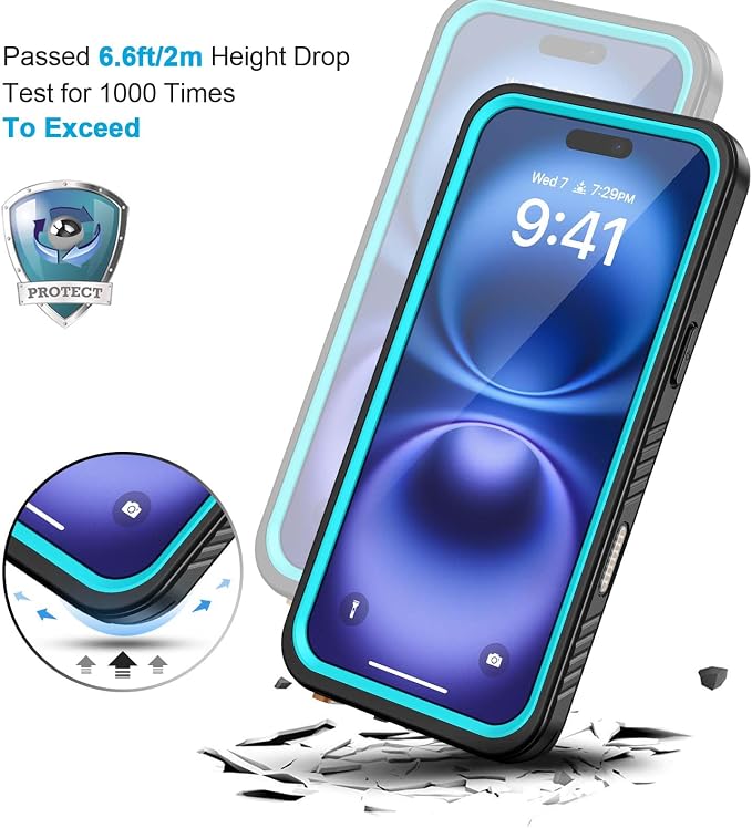 Lanhiem for iPhone 16 Case, IP68 Waterproof Dustproof Shockproof Cases - Image 6