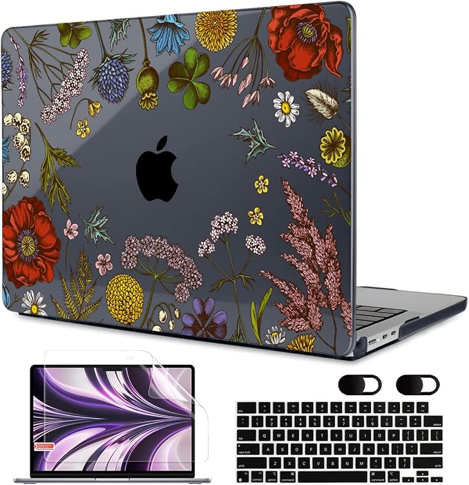 MEEgoodo Case for MacBook Air M4/M3/M2 13.6 inch 2025 2024 2022, Fit Model by MEEgoodo
