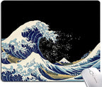 Mouse Pad, Japanese Sea Wave Design Mouse Pad, Washable Square Cloth Mousepad by Armanza