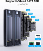 ORICO Dual M.2 NVMe SATA SSD Enclosure, USB C to M2 Adapter - Image 4