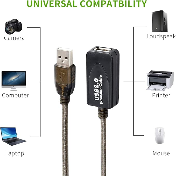 LDKCOK USB 2.0 Type A Male to A Female Active Repeater Extension Cable 100ft - Image 5