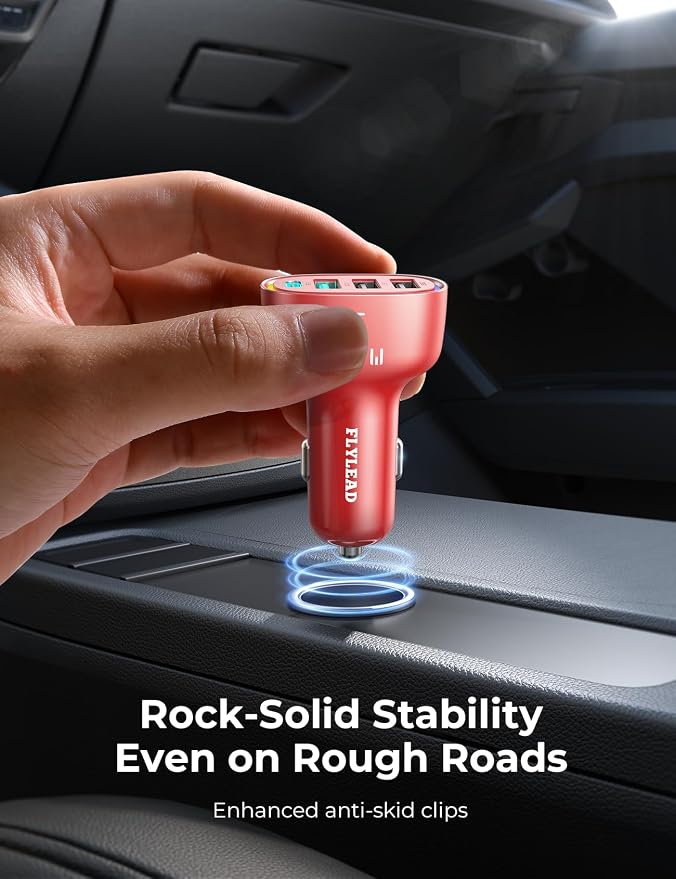 FLYLEAD USB C Car Charger Cigarette Lighter Adapter 75W 4-Port Fast Car Charger - Image 8