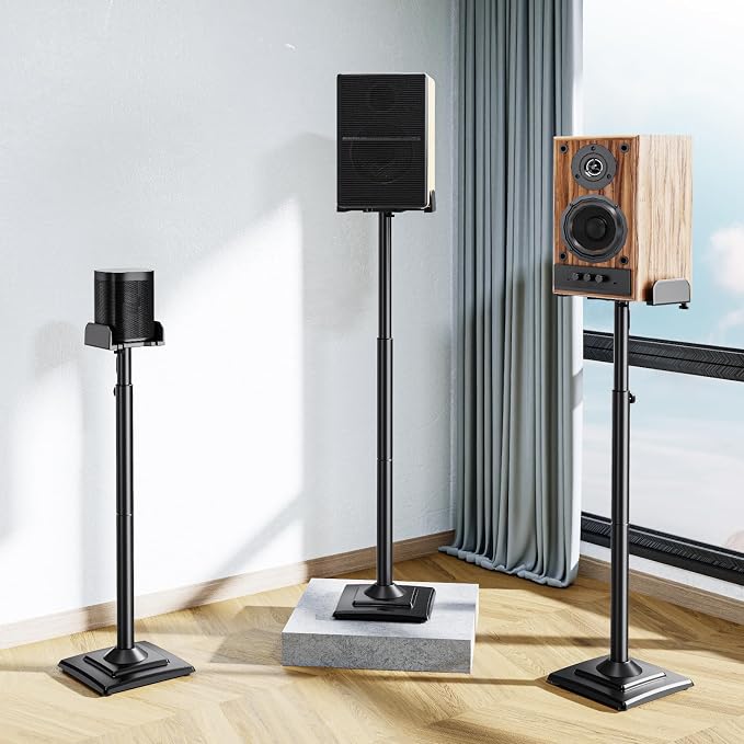 MOUNTUP Universal Speakers Stands Pair 34" to 43.3" Height Adjustable Holds - Image 2