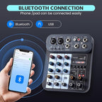 4 Channel DJ Audio Mixer, DJ Mixers Sound Board, Sound Mixer Board XLR 1/4" - Image 6