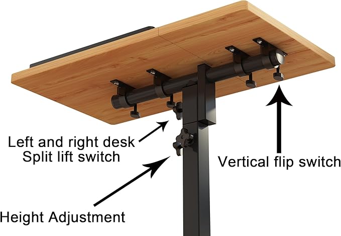 TigerDad Mobile Adjustable Height Laptop Stand PC Computer Portable Notebook - Image 5