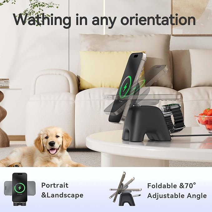 2025 Magnetic Wireless Charging Station, 15W Mag-Safe Charger Stand - Image 5