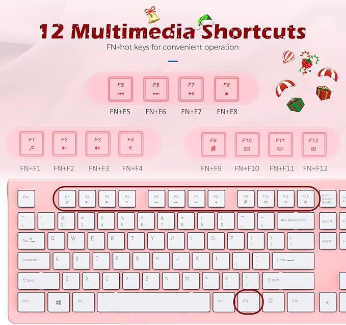 Computer Keyboard Wired, Plug Play USB Keyboard, Low Profile Chiclet Keys - Image 4