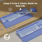 Wireless Keyboard and Mouse Combo, Magnetic Soft-Touch Wrist Rest, Round Keycaps - Image 4