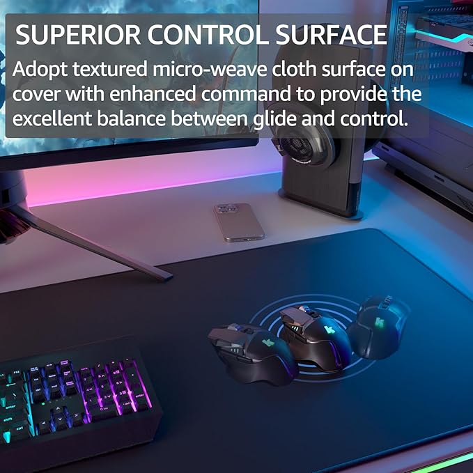 KTRIO Large Gaming Mouse Pad Desk Mat, Superior Micro-Weave Cloth - Image 2