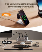 MOMAX 3-in-1 iPhone 16 Charging Station, MagSafe-Compatible Wireless Charger - Image 2