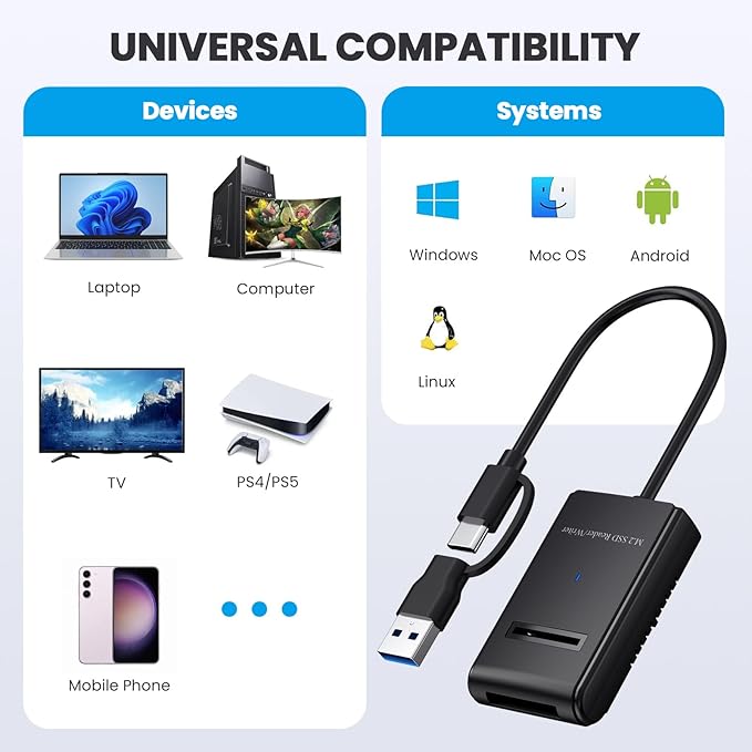 CY USB 3.0 USB-C Type-C Type-A to NVME M-Key M.2 NGFF SATA SSD Docking - Image 6