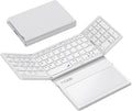 Foldable Bluetooth Keyboard, Portable Full Size Folding Keyboard by GEODMAER