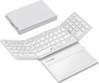 Foldable Bluetooth Keyboard, Portable Full Size Folding Keyboard by GEODMAER