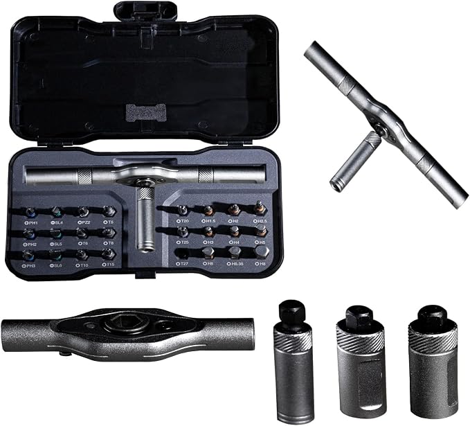 24 in 1 Magnetic Ratchet Screwdriver Set, DIY Mini Multi Bit Magnetic by Wakczshy