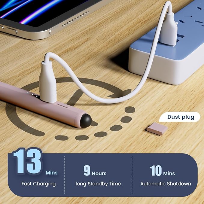 Stylus Pen for iPad, Dual-Tip 13 mins Fast Charge Pencil for Apple, Palm - Image 6