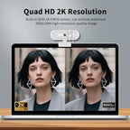 TOALLIN 2K Webcam for PC, Built-in Mic, 90° Wide Angle Webcam - Image 2