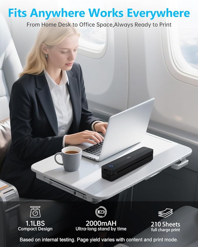 Inkless Portable Printer for Travel, Wireless Thermal Printer Support 8.5 x 11 - Image 6