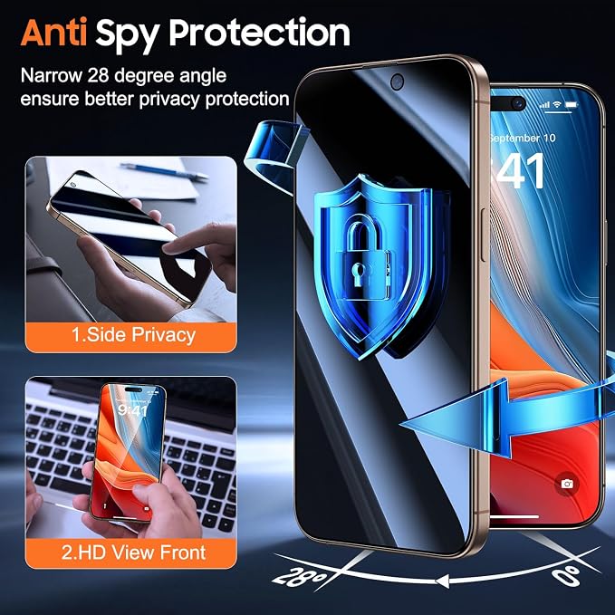 UniqueMe for iPhone 16 Pro Privacy Screen Protector - Image 2