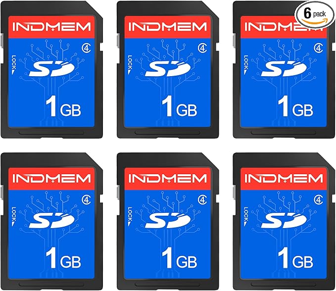 INDMEM SD Card 1GB, 6 Packs Class 4 1GB Flash Memory Card MLC Standard Secure by READYXIO