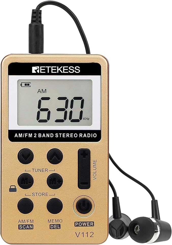 Retekess V112 AM FM Radio Portable, Mini Radio, Digital Tuning Rechargeable - Image 7
