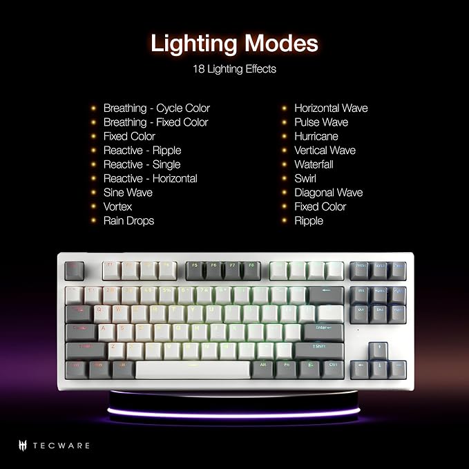TECWARE Phantom+ Elite 87 Key RGB Mechanical Gaming Keyboard, LED Backlit - Image 6