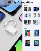 SD Card Reader for iPhone, Memory SD Card Reader USB C&Lightning Dual Port - Image 7