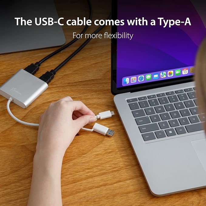 j5create USB-C to Dual HDMI Multi-Monitor Adapter - Image 4