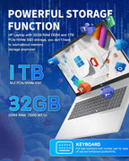 HP 17 Laptop, 17.3" HD+ Anti-Glare Display, Intel 8-Core i3, 32GB RAM, 1TB SSD - Image 2