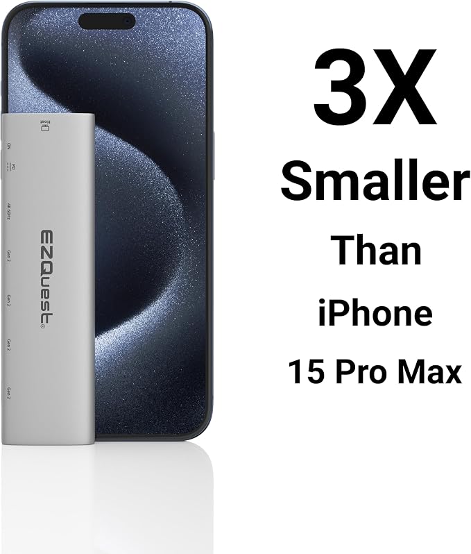 EZQuest USB-C Slim Gen 2 Hub Adapter 6-in-1 1 USB-C 4K/60Hz Video, 4 USB-C Gen - Image 10