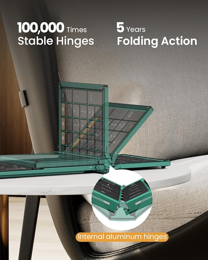 ProtoArc Foldable Keyboard and Mouse, XKM01 True Full-Size Folding Wireless - Image 2