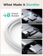 White-Upgraded 3 in 2 USB C Cable - Image 2
