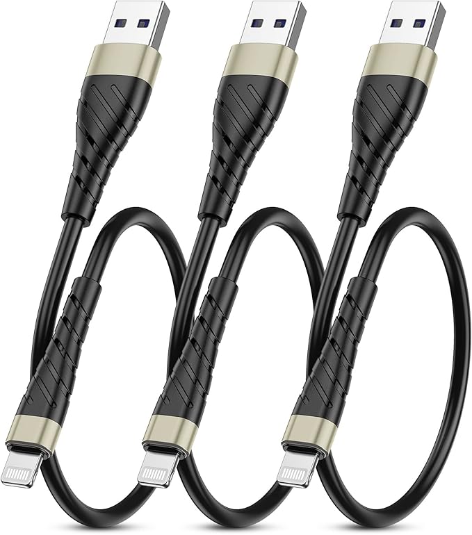 OIITH MFi Certified Short for iPhone Charger Cable 3 Pack 1 Ft, 12 inch for by OIITH
