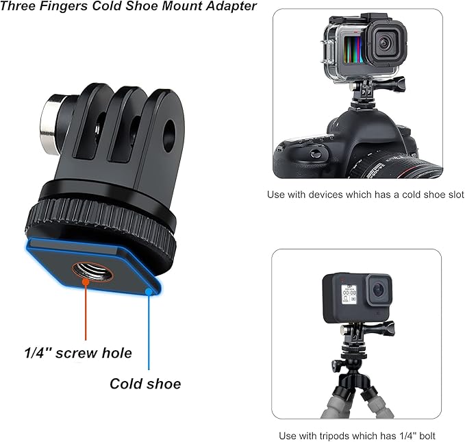 SOONSUN Tripod Mount Kit with 1/4"-20 Conversion Adapter and Cold Shoe Mount - Image 2