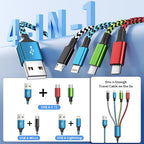 Travel Essentials Dual Type-C 4 in 1 Charging Cable 2 Pack 5FT Multi Charging - Image 2