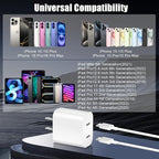 Fast iPhone 16 15 Charger, Dual Port USB C Charger Fast Charging Block - Image 3